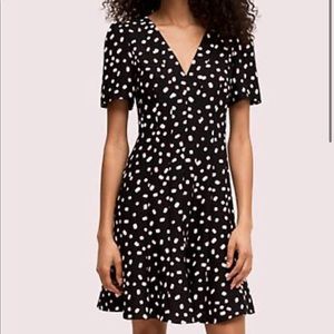 NWT! Kate Spade Mallow Dot Crepe Dress. Size 0.
